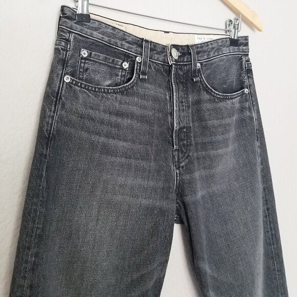 RAG & BONE Maya High Rise Ankle Straight Jeans 27 in Magic Faded Black Gray $325 - Picture 16 of 16